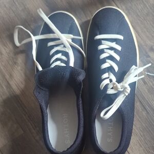 Rothy's Black Sneakers with Cream Laces Size 12